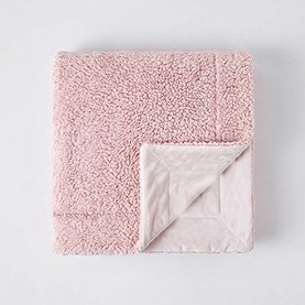 Textured Faux Fur Reversible Throw Blanket